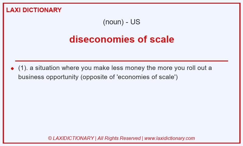 Definition diseconomies of scale in American English