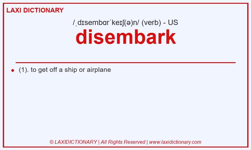 Definition disembark in American English