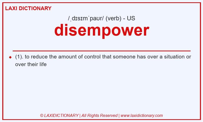 Definition disempower in American English