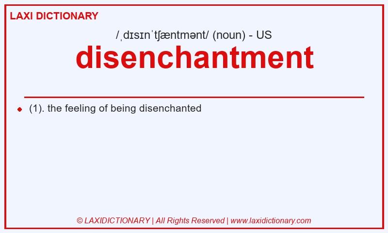 Definition disenchantment in American English