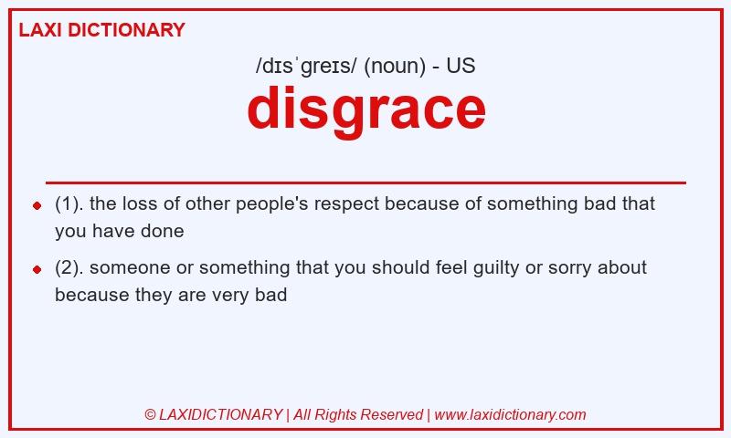 Definition disgrace in American English