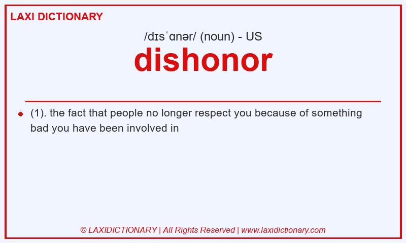 Definition dishonor in American English