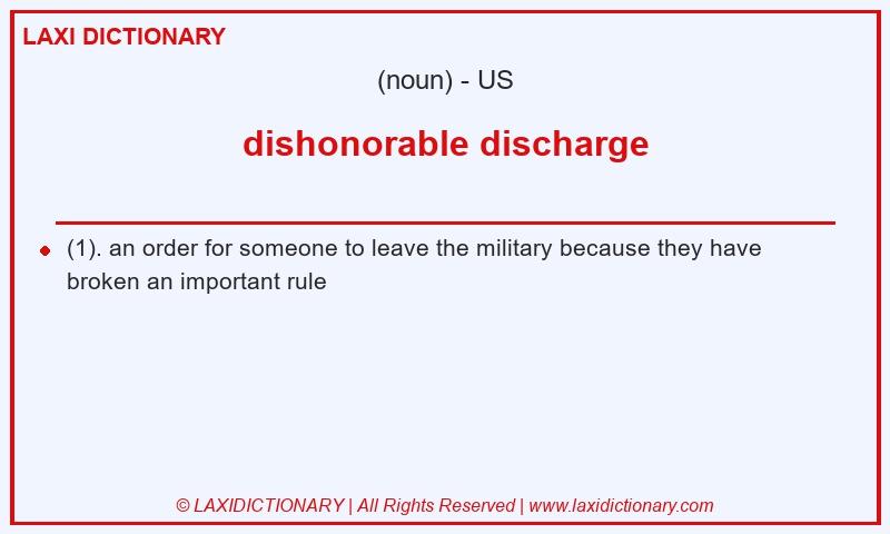 Definition dishonorable discharge in American English