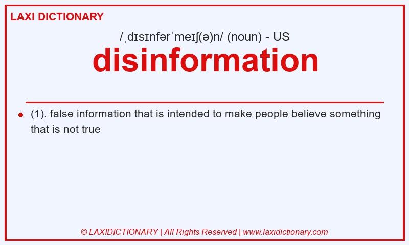 Definition disinformation in American English