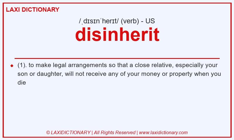 Definition disinherit in American English