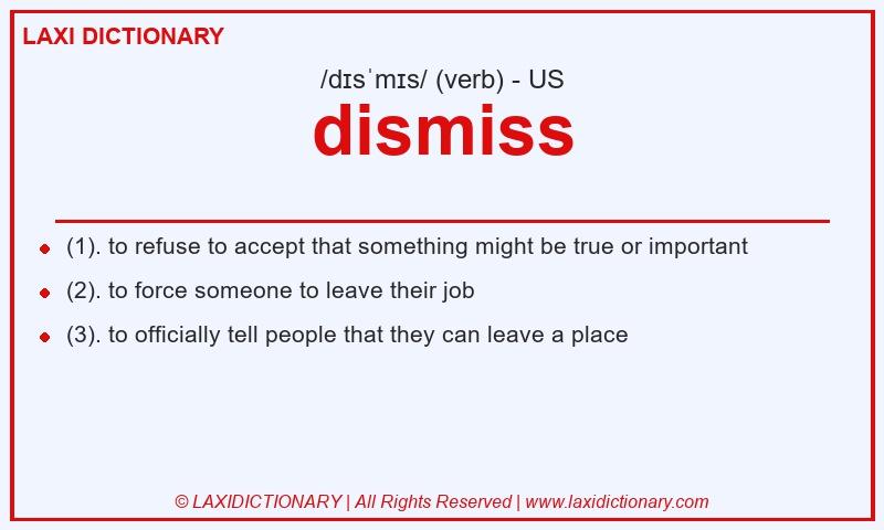 Definition dismiss in American English