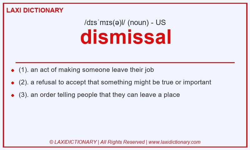 Definition dismissal in American English