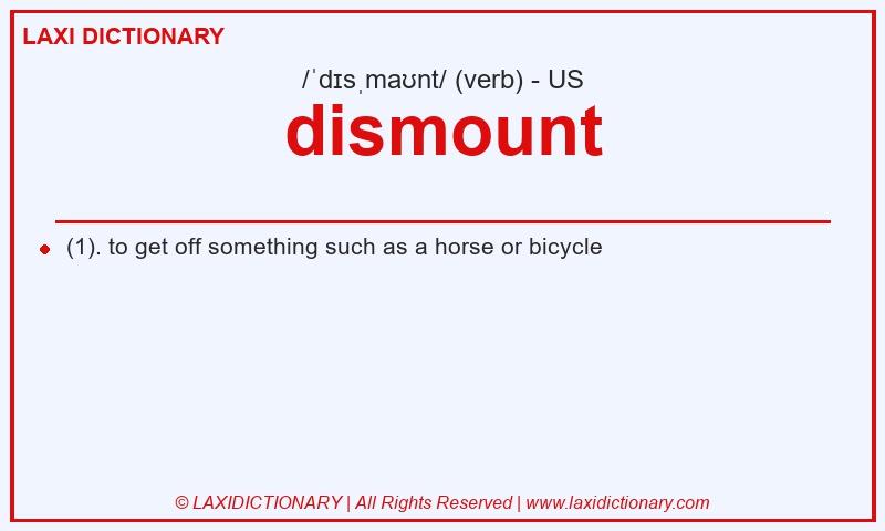 Definition dismount in American English