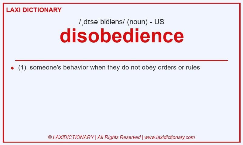 Definition disobedience in American English