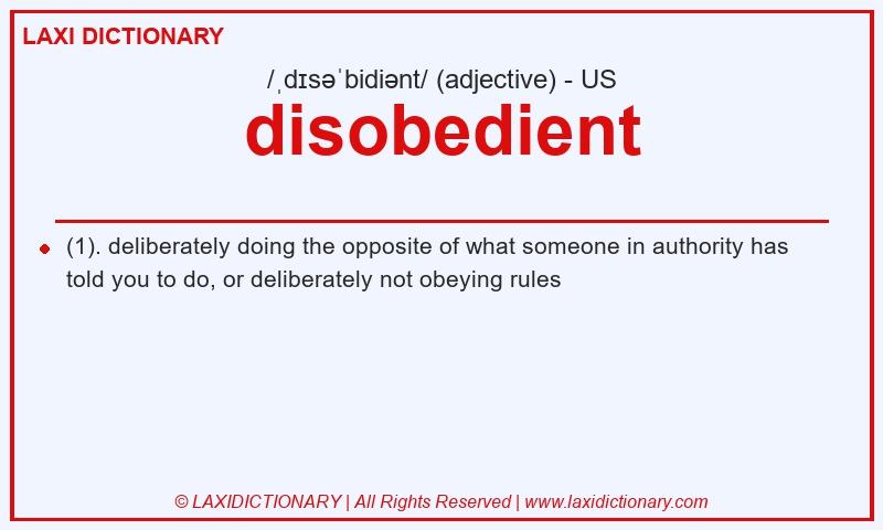 Definition disobedient in American English