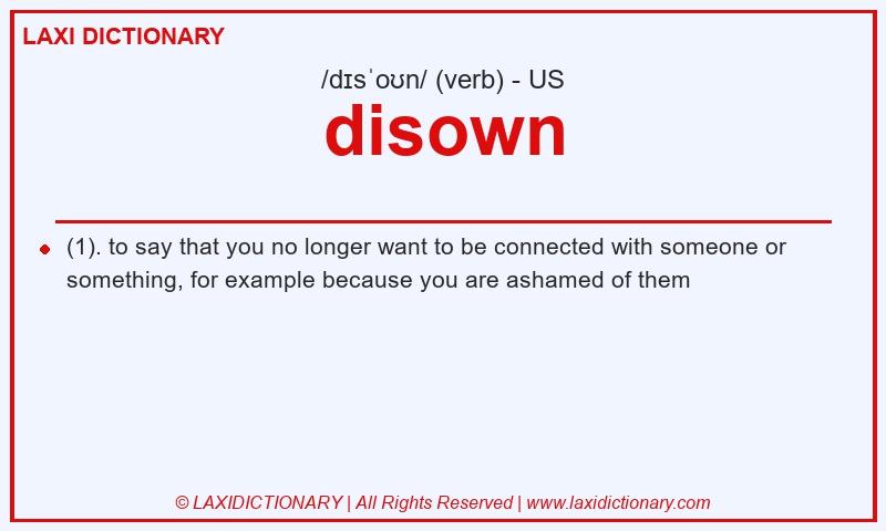 Definition disown in American English