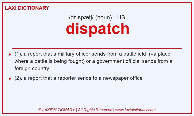Definition dispatch in American English