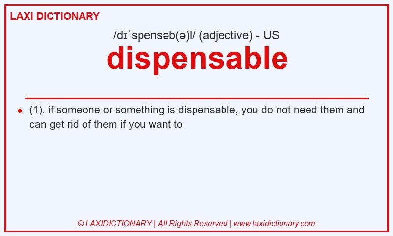 Definition dispensable in American English