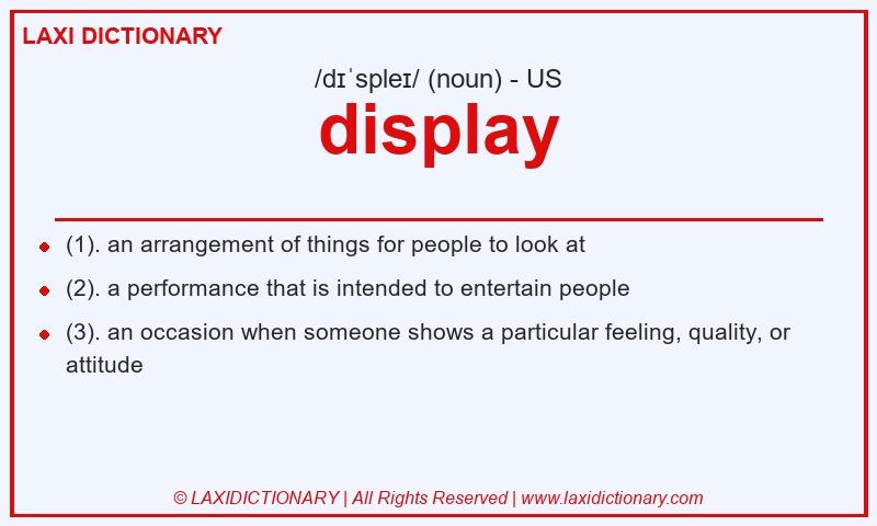 Definition display in American English