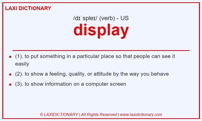 Definition display in American English