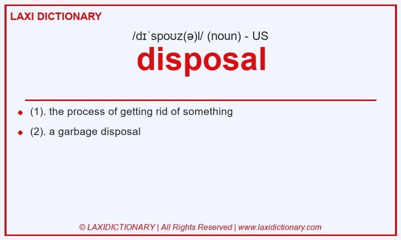 Definition disposal in American English