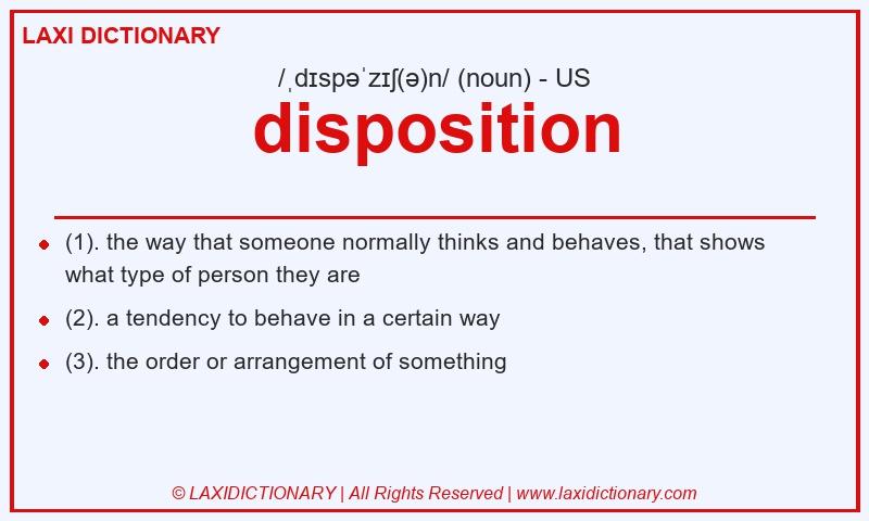 Definition disposition in American English