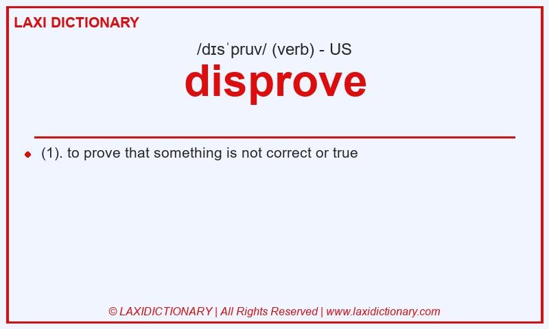 Definition disprove in American English