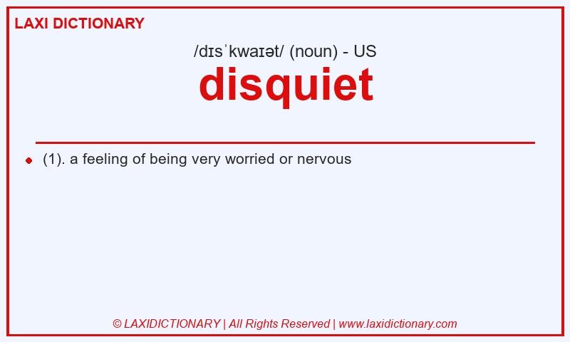 Definition disquiet in American English