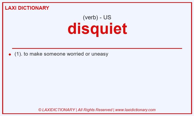 Definition disquiet in American English