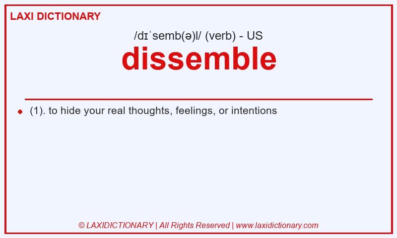 Definition dissemble in American English