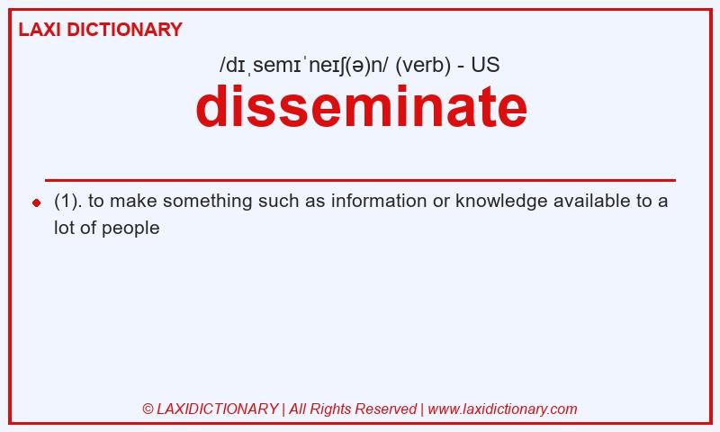Definition disseminate in American English