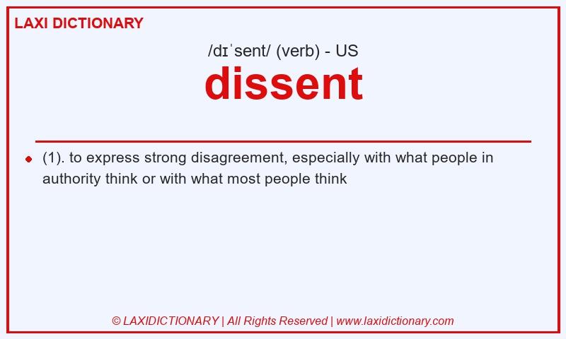 Definition dissent in American English