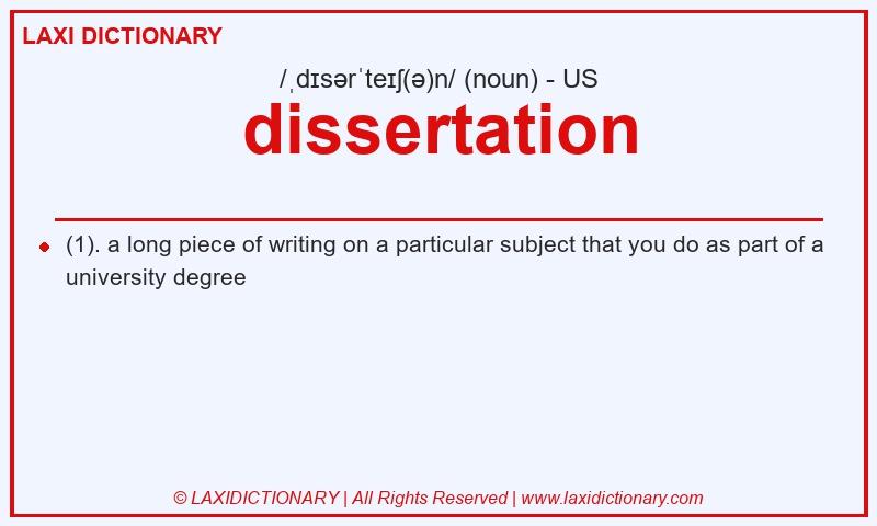 Definition dissertation in American English