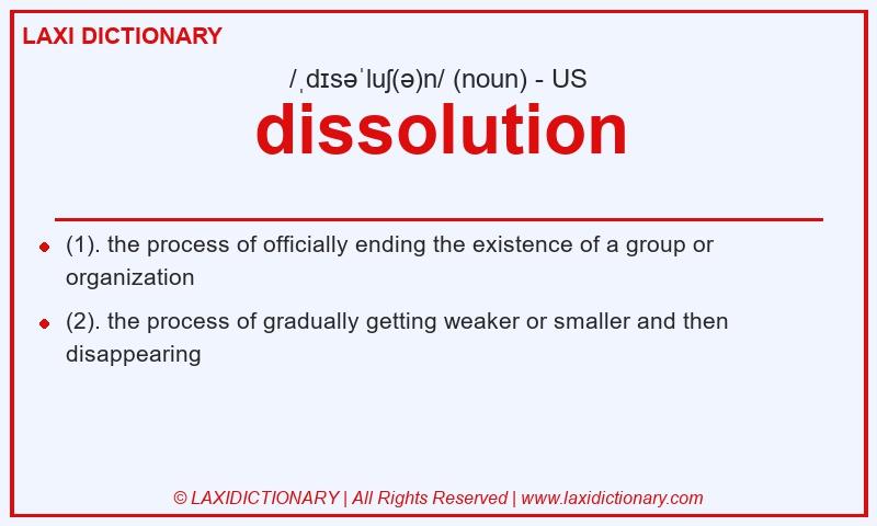 Definition dissolution in American English
