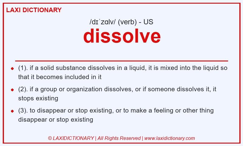 Definition dissolve in American English