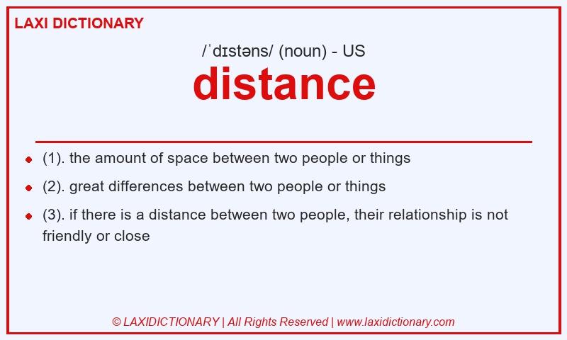 Definition distance in American English