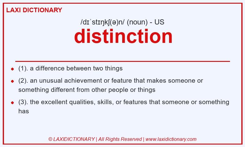 Definition distinction in American English