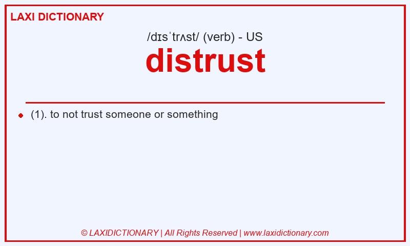 Definition distrust in American English