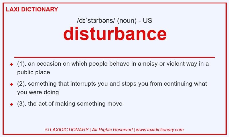Definition disturbance in American English