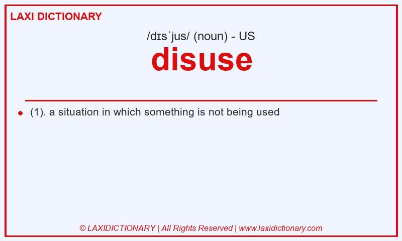 Definition disuse in American English
