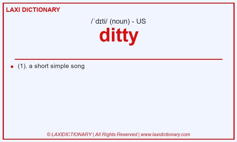 Definition ditty in American English
