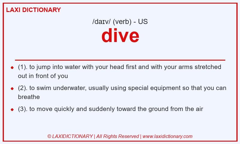 Definition dive in American English