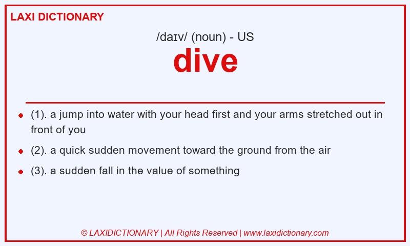 Definition dive in American English