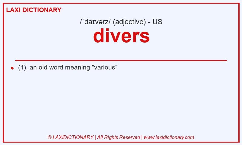 Definition divers in American English
