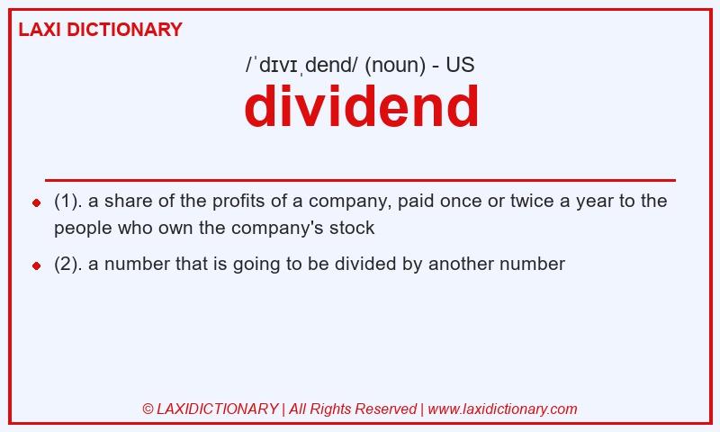 Definition dividend in American English