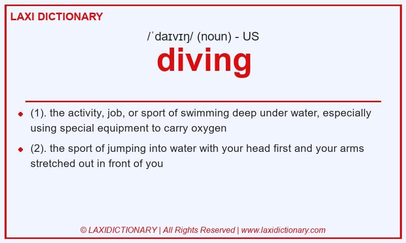 Definition diving in American English