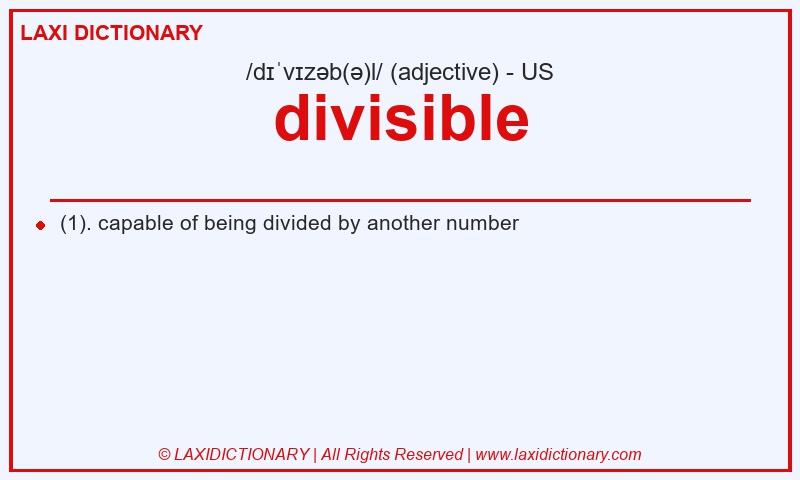 Definition divisible in American English