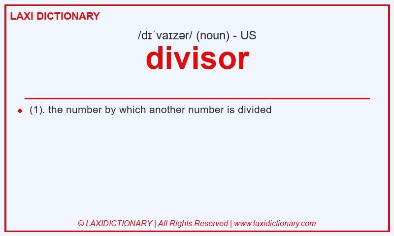 Definition divisor in American English