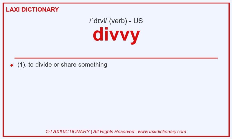 Definition divvy in American English