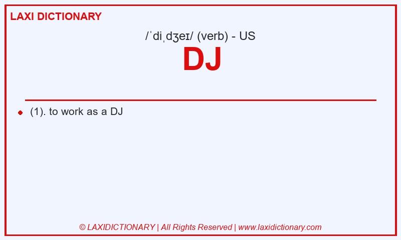 Definition DJ in American English