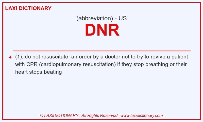 Definition DNR in American English