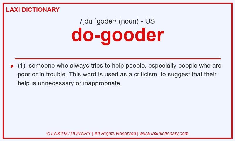 Definition do-gooder in American English