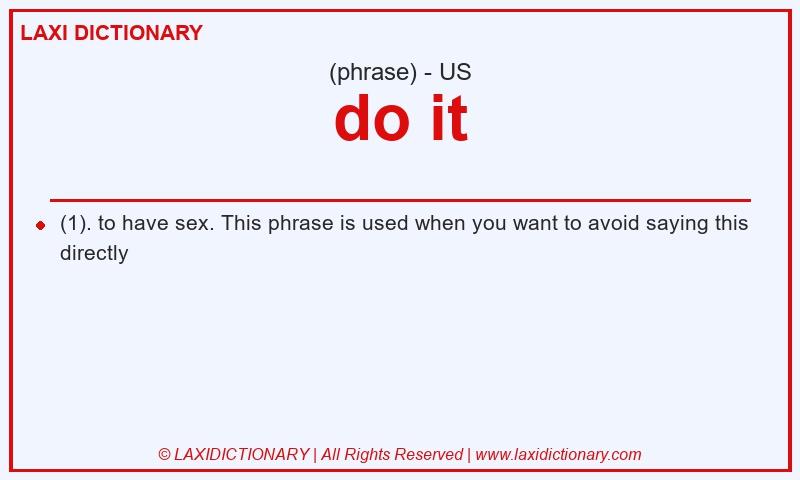 Definition do it in American English