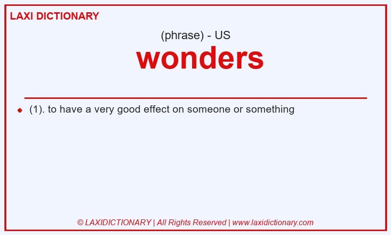 Definition  wonders in American English