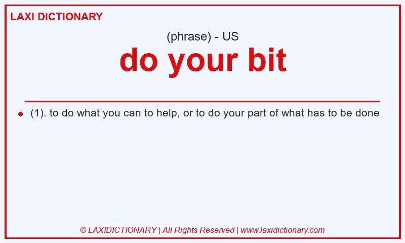 Definition do your bit in American English